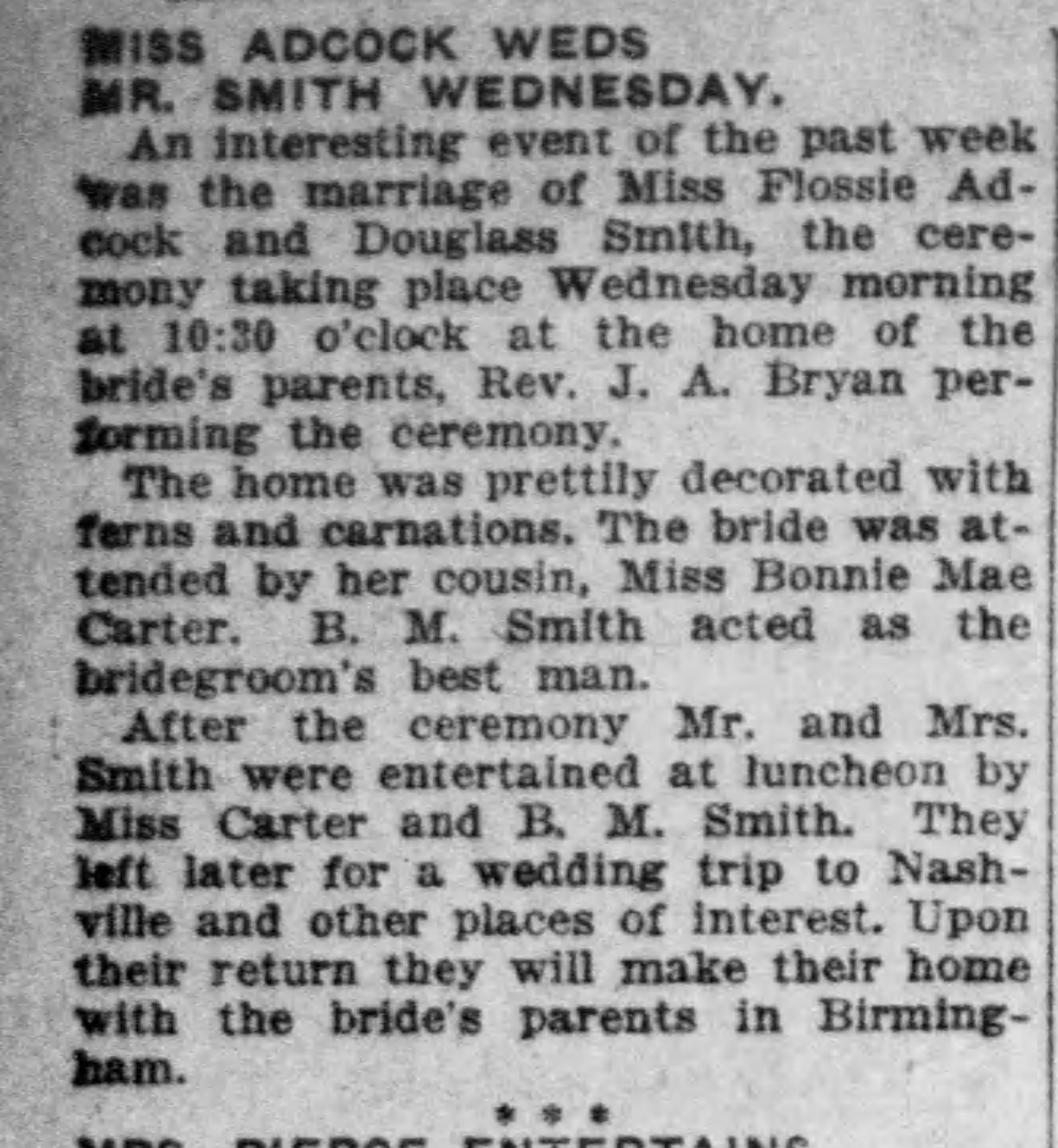 Flossie Adcock-Douglas Smith